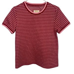 Anthropologie Maeve Plaid Cap Sleeve Blouse